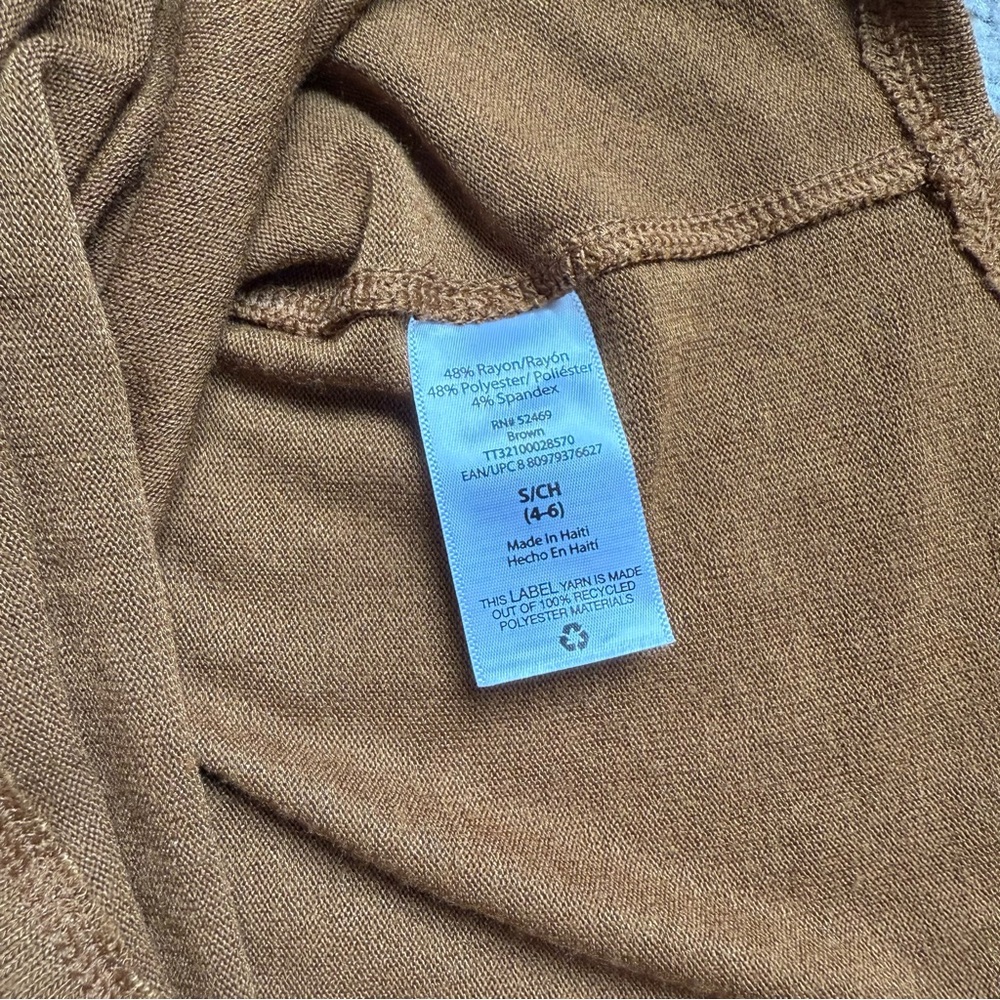 Time and Tru Brown Longsleeve Top Small 4-6 - Picture 5 of 6